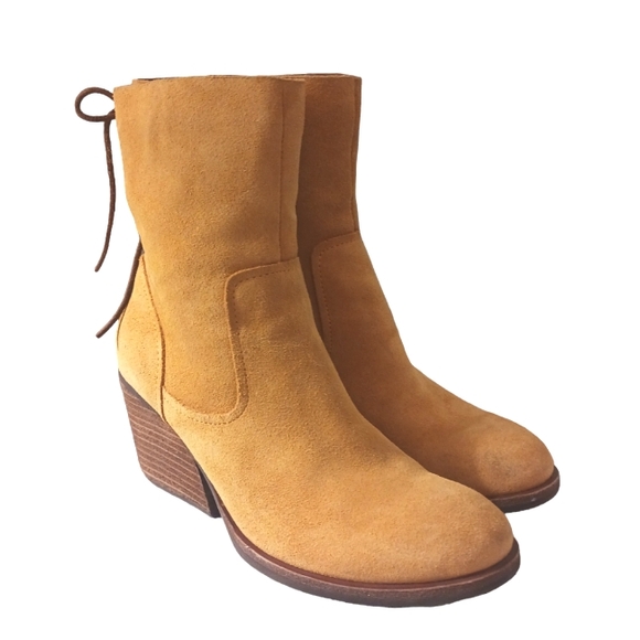 Kork-Ease Suede Stacked Heel Western Ankle Booties Women’s 8M - Picture 13 of 13